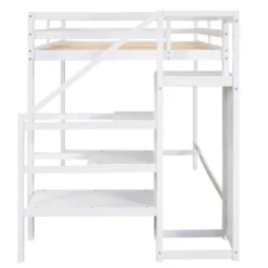 Full Size Loft Bed With Built-in Storage Wardrobe And Stairs-ModernLuxe -Kids Home Store GUEST cd8537c1 f2d5 490d a94d b37faf2ffcbf