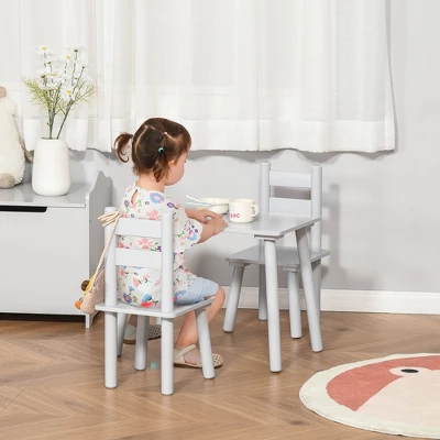 Qaba Kids Wooden Table And Chair Activity Set For Arts, Crafts, Dinning, And Reading For Toddlers Age 2 To 5 1 Qaba Kids Wooden Table And Chair Activity Set For Arts, Crafts, Dinning, And Reading For Toddlers Age 2 To 5