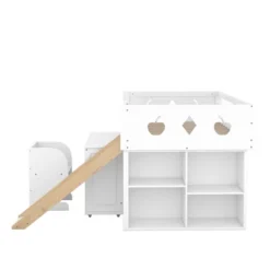 Wood Loft Bed With Slide, Cabinets, Blackboard, Desk And Chair-ModernLuxe -Kids Home Store GUEST cf4d3ee4 f02a 4727 981c 173a9e9b9119