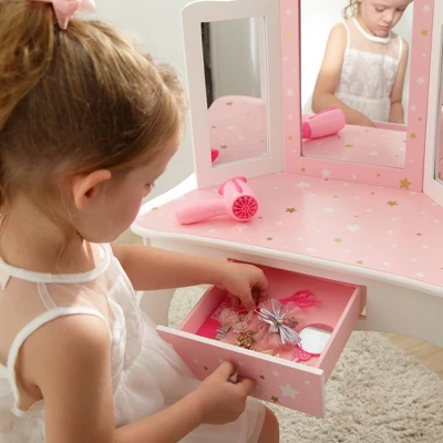 Fashion Twinkle Star Gisele Play Vanity Set Pink/White - Teamson Kids 8 Fashion Twinkle Star Gisele Play Vanity Set Pink/White - Teamson Kids - Image 8