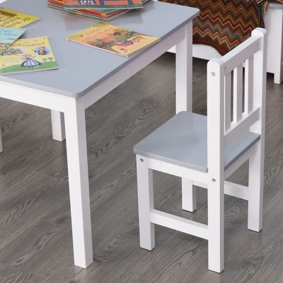 Qaba Kids Table And Chair Set For Arts, Meals, Lightweight Wooden Homework Activity Center, Toddlers Age 3+, Gray 5 Qaba Kids Table And Chair Set For Arts, Meals, Lightweight Wooden Homework Activity Center, Toddlers Age 3+, Gray - Image 5