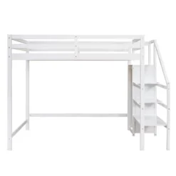 Full Size Loft Bed With Built-in Storage Wardrobe And Stairs-ModernLuxe -Kids Home Store GUEST d136be1e 9cd4 43d3 af7e 1387903a41fd