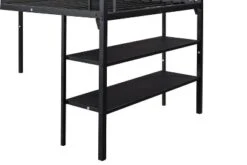 Metal Twin Size Low Loft Bed With Storage Shelf And Stairs, Black - ModernLuxe -Kids Home Store GUEST d216a3f9 8671 4dec 9594 543eb25ac9c7