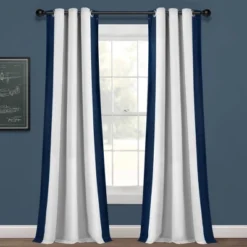 40"x84" Kids' Block Border 100% Lined Grommet Blackout Single Window Curtain Panel - Lush Décor -Kids Home Store GUEST d5a8b37d 52f7 4b4c ae8f b08a1b3e12ff