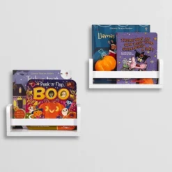 2pk Kids' 10" Floating Wall Mount Bookshelf Set White - RiverRidge Home -Kids Home Store GUEST d62d43a0 7f58 465f b8d5 e8baf84e8b4a