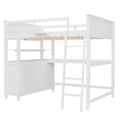 Full Size Wooden Loft Bed With Drawers, Shelves And Desk - ModernLuxe -Kids Home Store GUEST ddbd3170 b0f7 49e4 88df 224a24816127