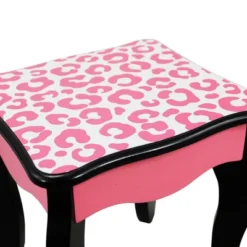 Fashion Leopard Prints Gisele Play Wooden Vanity Set Pink / Black - Teamson Kids -Kids Home Store GUEST dfa43ade 0f84 44ad bba6 3fabb6c32e9f