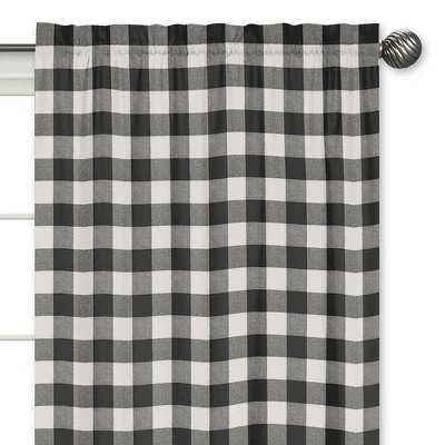 2pk Buffalo Check Window Panel Black And White - Sweet Jojo Designs 2 2pk Buffalo Check Window Panel Black And White - Sweet Jojo Designs - Image 2