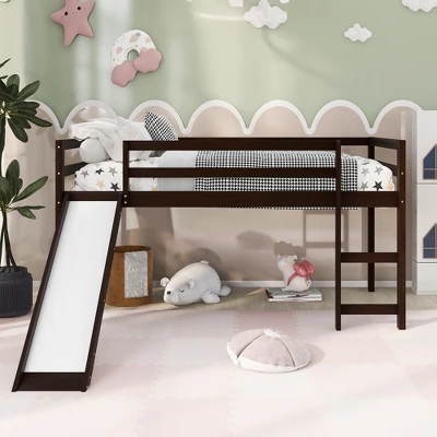 Twin Size Loft Bed With Slide - ModernLuxe 1 Twin Size Loft Bed With Slide - ModernLuxe