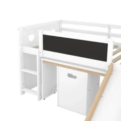 Wood Loft Bed With Slide, Cabinets, Blackboard, Desk And Chair-ModernLuxe -Kids Home Store GUEST e372b7a5 f3df 41c3 91d2 63f7d9aeba03