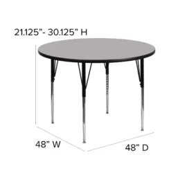 Emma And Oliver 48" Round Laminate Adjustable Activity Table -Kids Home Store GUEST e45228bd 954b 4fd4 81e2 19cb8dd11db7