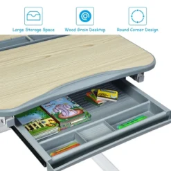 Costway Children Desk Chair Set Adjustable Study Table Drawer 11 Costway Children Desk Chair Set Adjustable Study Table Drawer -Kids Home Store GUEST ec402ac8 cf6b 40ab b26b e53618235813