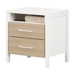 Munich 2 Drawer Nightstand - White/Soft Elm - South Shore -Kids Home Store GUEST ee832656 4a0f 47a8 94e9 7b293e4c9fc9