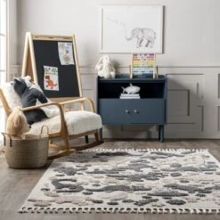 Aaran Dinosaur Kids Tasseled Area Rug -Kids Home Store GUEST efc1d830 55a8 4959 bac9 44ac50162b03