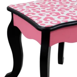 Fashion Leopard Prints Gisele Play Wooden Vanity Set Pink / Black - Teamson Kids -Kids Home Store GUEST f050d564 4cd2 4618 9bbe dede3daf9263