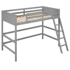 Twin Size Wood Loft Bed With Ladder-ModernLuxe -Kids Home Store GUEST f26389ce c394 4c07 b04c 47de6cf5f3d5