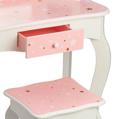 Fashion Twinkle Star Gisele Play Vanity Set Pink/White - Teamson Kids 5 Fashion Twinkle Star Gisele Play Vanity Set Pink/White - Teamson Kids - Image 5