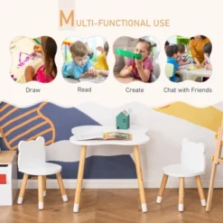 Qaba Kids Table And Chair Set For Arts, Meals, Lightweight Wooden Homework Activity Center, Toddlers Age 3+, White 13 Qaba Kids Table And Chair Set For Arts, Meals, Lightweight Wooden Homework Activity Center, Toddlers Age 3+, White -Kids Home Store GUEST f65fa918 e1d8 4a0b b3de 89a46b3a22b5