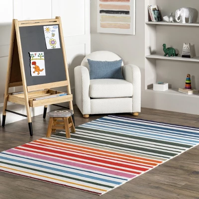 NuLOOM Effie Stripes Kids Machine Washable Area Rug 1 NuLOOM Effie Stripes Kids Machine Washable Area Rug