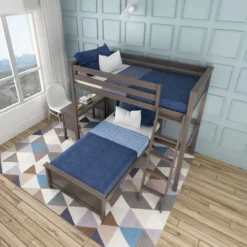 Max & Lily L-Shaped Twin Over Twin Bunk Bed With Desk -Kids Home Store GUEST fa6e4e79 cda5 4e77 b43a 2d35348cd1f1
