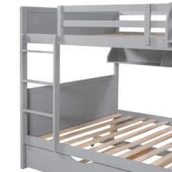 Separable Full-Over-Full Bunk Bed With Twin Size Trundle And Bookshelf - ModernLuxe -Kids Home Store GUEST fd94fbef 706d 4b7b 866c 15b418fc23e7