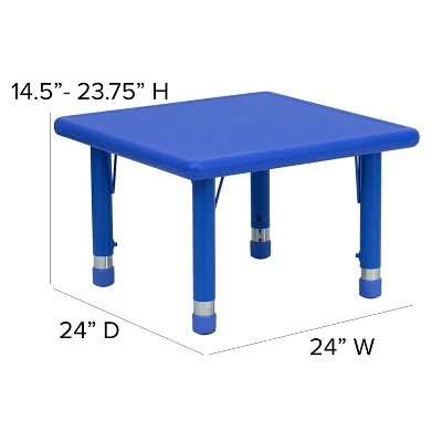 Emma And Oliver 24" Square Plastic Height Adjustable Activity Table 6 Emma And Oliver 24" Square Plastic Height Adjustable Activity Table - Image 6