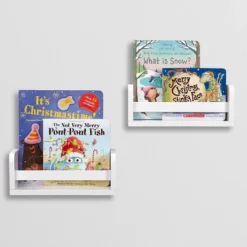 2pk Kids' 10" Floating Wall Mount Bookshelf Set White - RiverRidge Home -Kids Home Store GUEST fe817720 8317 4443 9e28 6e054c23eaba