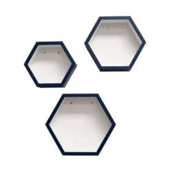 8" X 10" X 12" Set Of 3 Hexagon Shelves For Kids' Room - InPlace -Kids Home Store GUEST ffd6b925 e70e 4303 8d63 78675ef0a395
